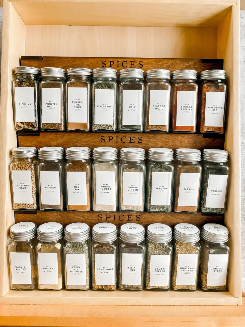 Spice Drawer Insert / Spice Organizer / Kitchen Drawer Organization / Spice Drawer / Spices / Cus... | Etsy (US)