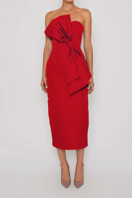 Penelope Silk Faille Midi Dress | ALEXIA MARIA