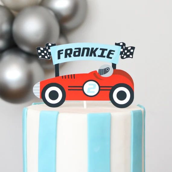 Personalized Vintage Race Car Cake Topper Race Car Birthday | Etsy | Etsy (US)