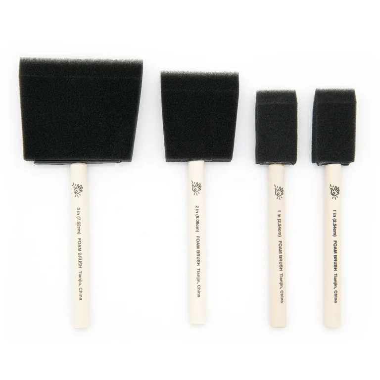 Hello Hobby Variety Craft Black Foam Brush 4pc Set, Adult, Teens | Walmart (US)