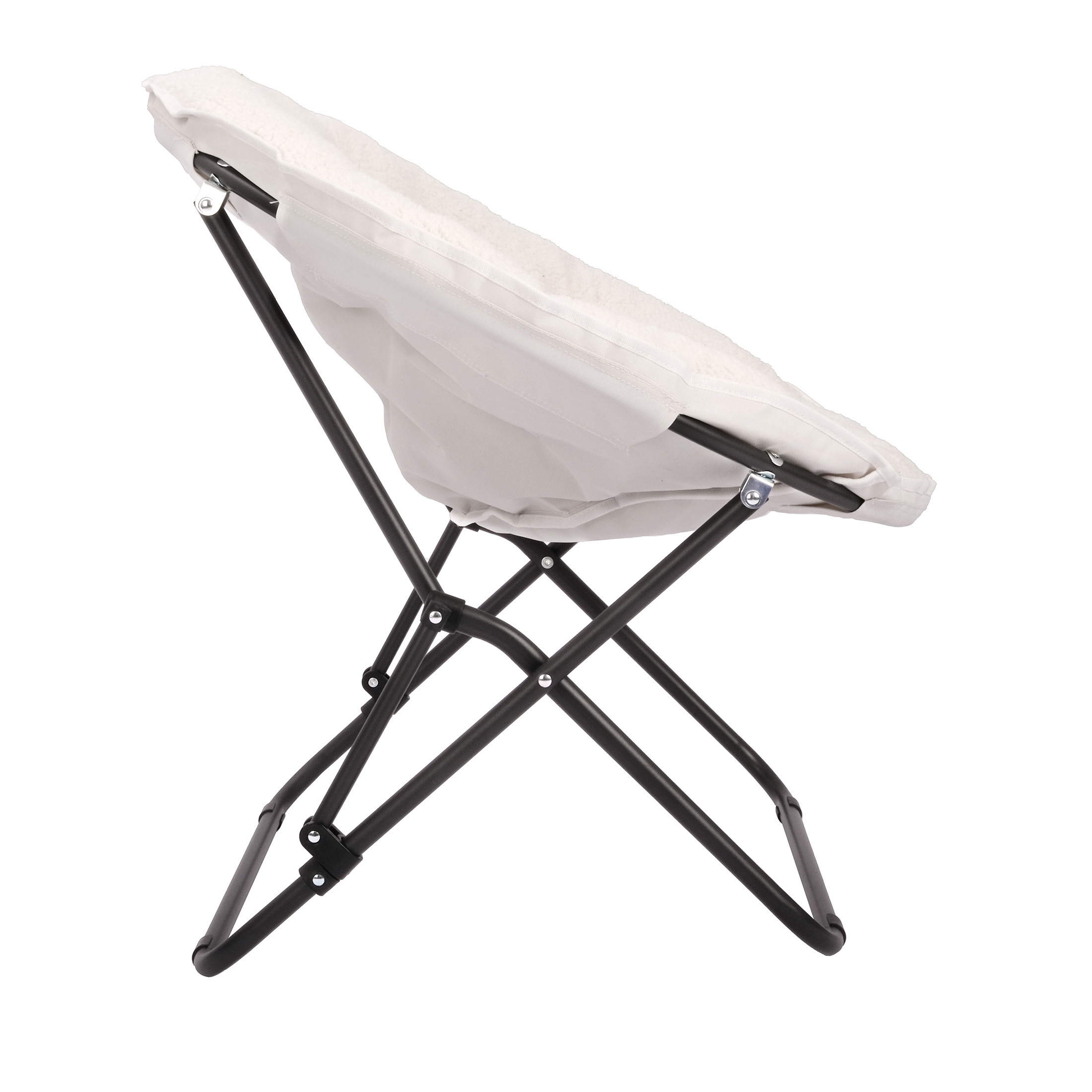 Mainstays Saucer Chair for Kids and Teens, White Faux Shearling | Walmart (US)