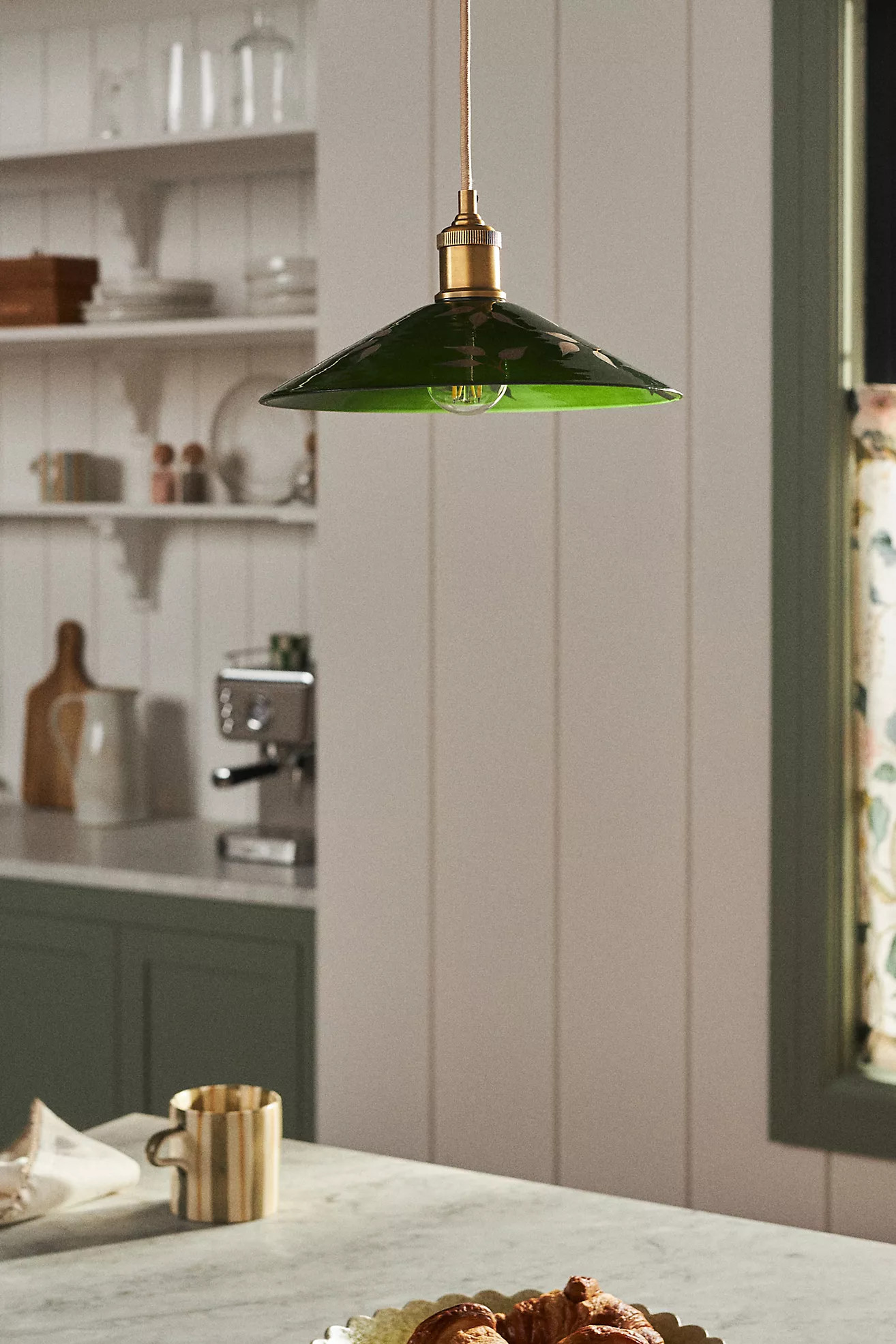 Painted Leaf Glass Pendant | Anthropologie (US)