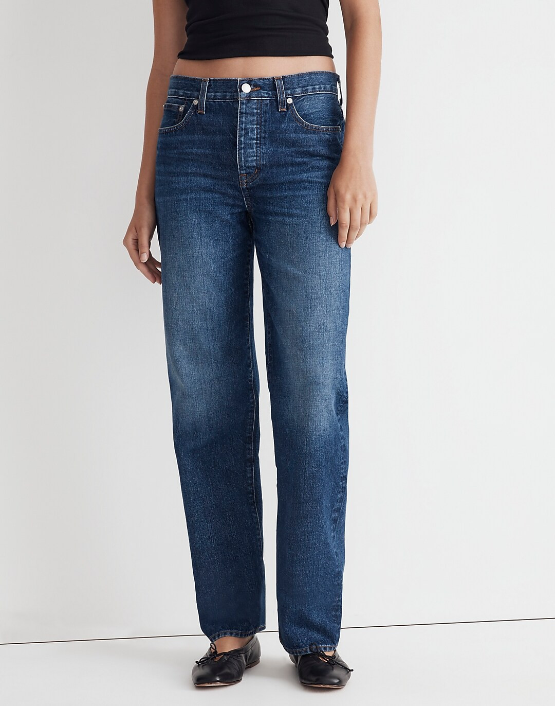 Petite Low-Slung Straight Jeans in Olvera Wash | Madewell