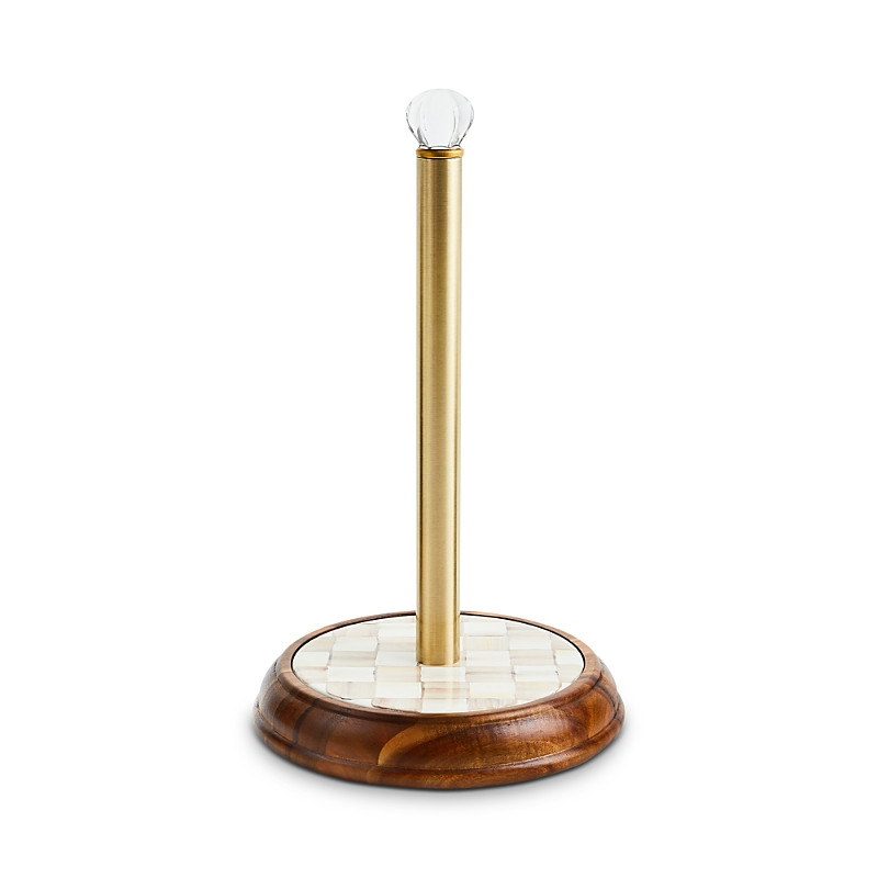 Mackenzie-Childs Mocha Check Wood Paper Towel Holder | Bloomingdale's (US)