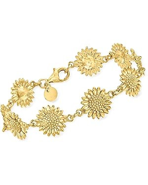 Ross-Simons Italian 18kt Gold Over Sterling Sunflower Bracelet. 8 inches | Amazon (US)