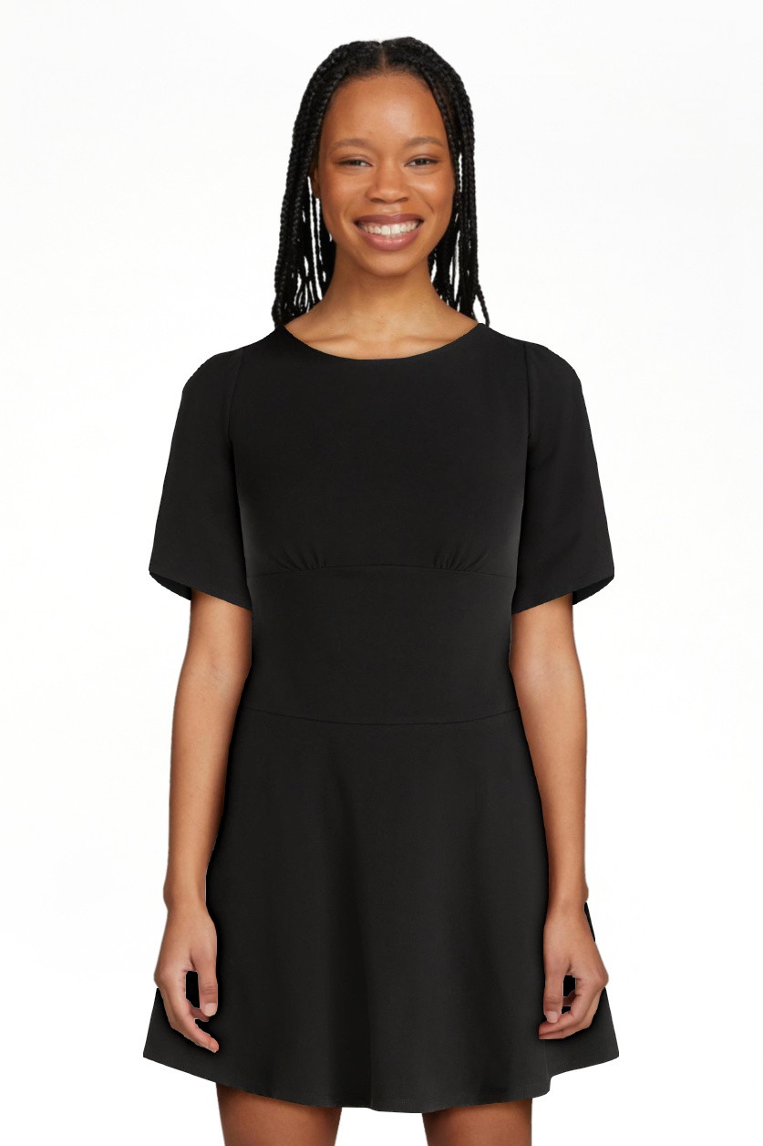 Scoop Women’s Knit Mini Skater Dress with Elbow Length Sleeves, Sizes XS-XXL | Walmart (US)
