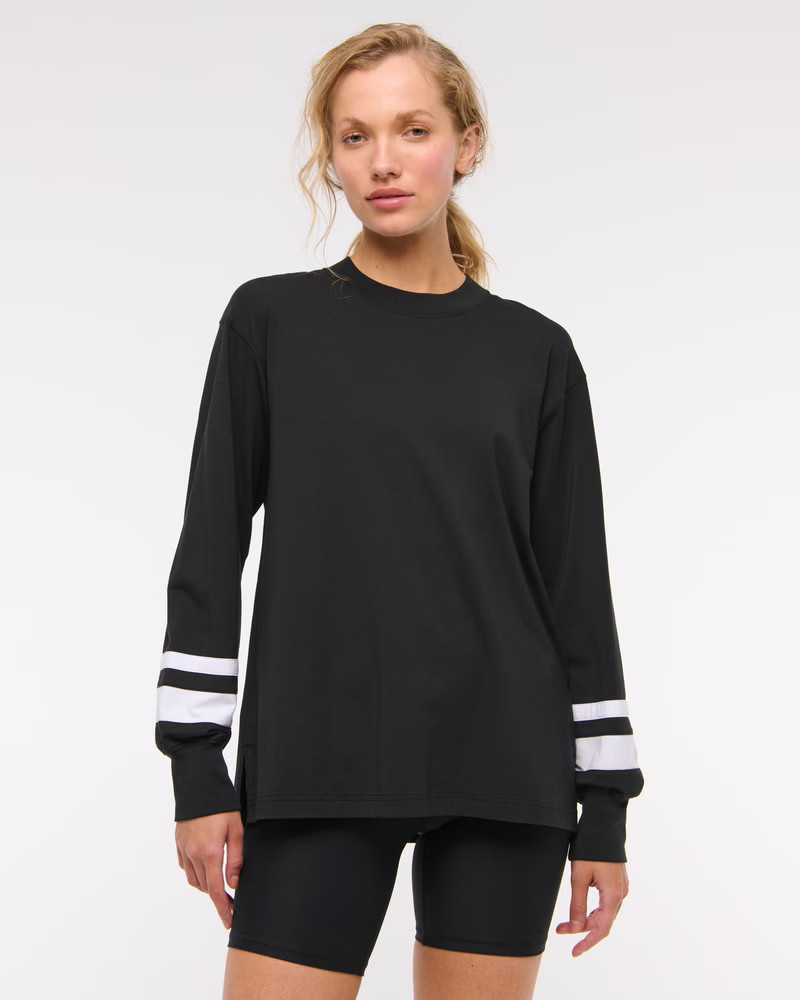 YPB Active Cotton-Blend Long-Sleeve Easy Tee | Abercrombie & Fitch (US)