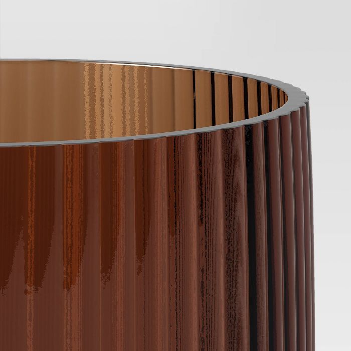 12" x 5.75" Ribbed Glass Vase Amber - Threshold™ | Target