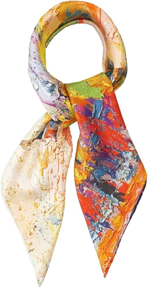 ANDANTINO 100% Pure Mulberry Silk Square Scarf for Hair-27'' Women Men Natural Silk Neckerchief D... | Amazon (US)