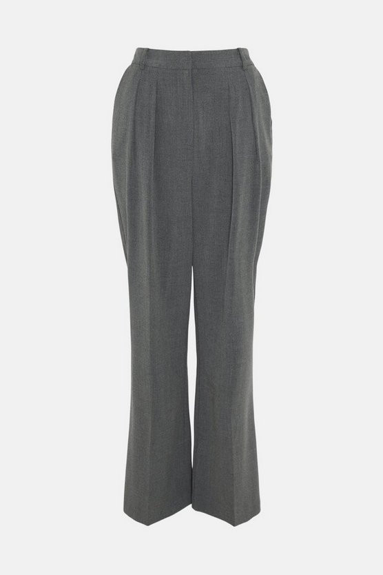 Essential Pleat Front Slim Wide Leg Trouser | Warehouse UK & IE