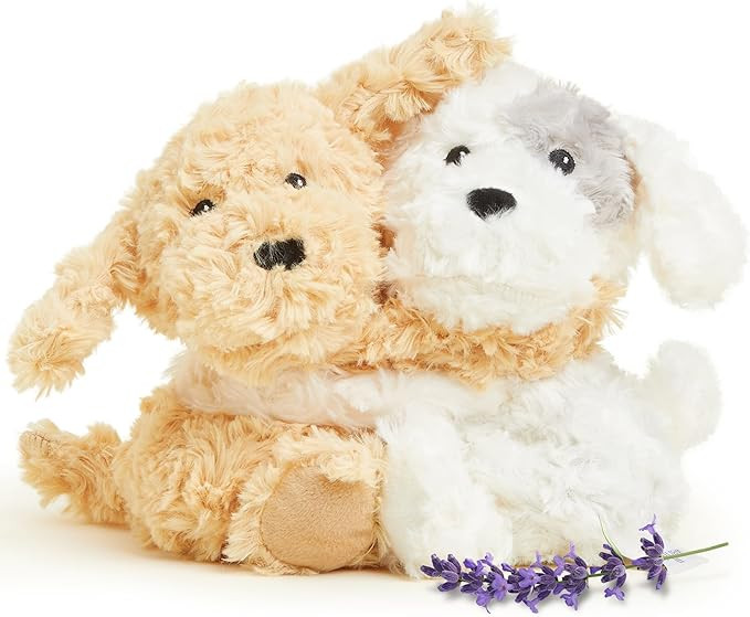 warmies Hugs Duo, Microwavable & Weighted Stuffed Animals, Puppy - Heated Stuffed Animal Plushie ... | Amazon (US)