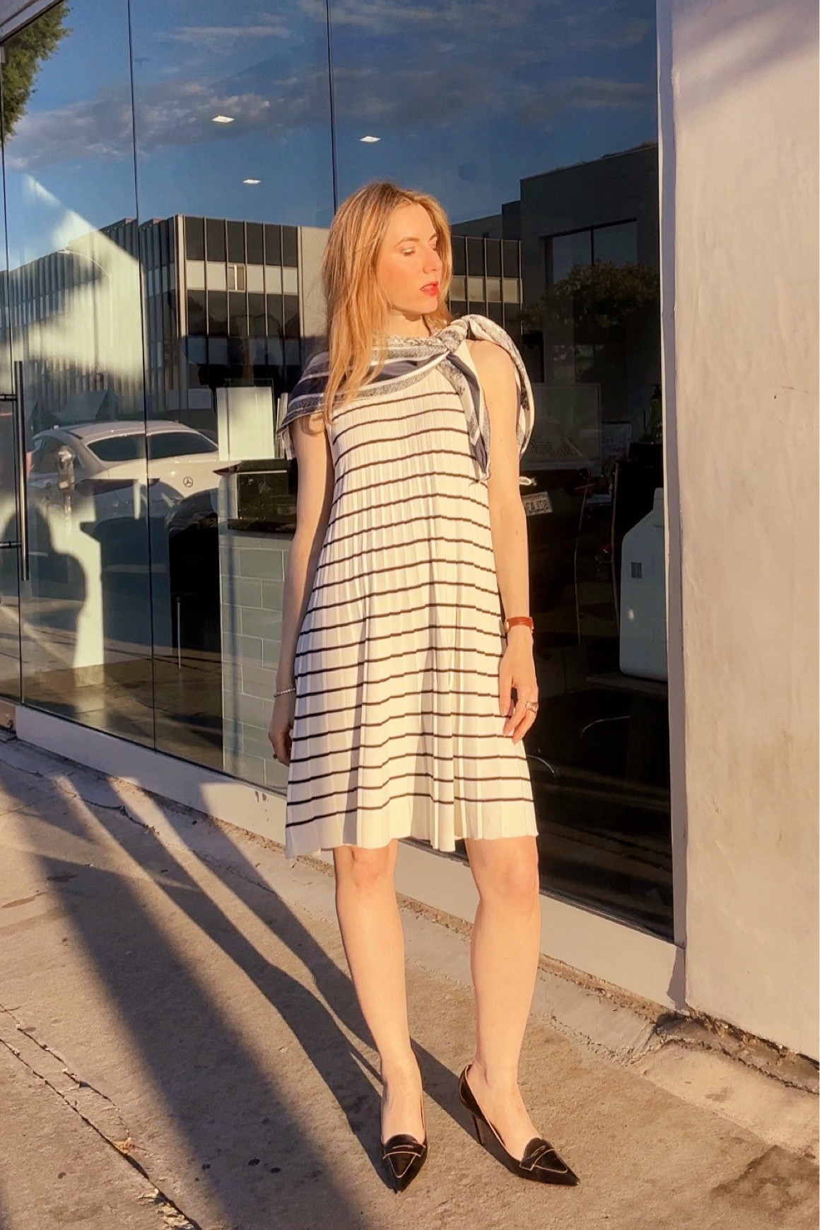 Stripes for a going out dress? Yeah! I love this A-shaped knit dress from Cos. It’s so flattering, and it’s easy to shift it to a night out: add dangerous shoes and a scarf. 

That’s just one way to do it. There are many more. 

#LTKFind #LTKshoecrush #LTKstyletip