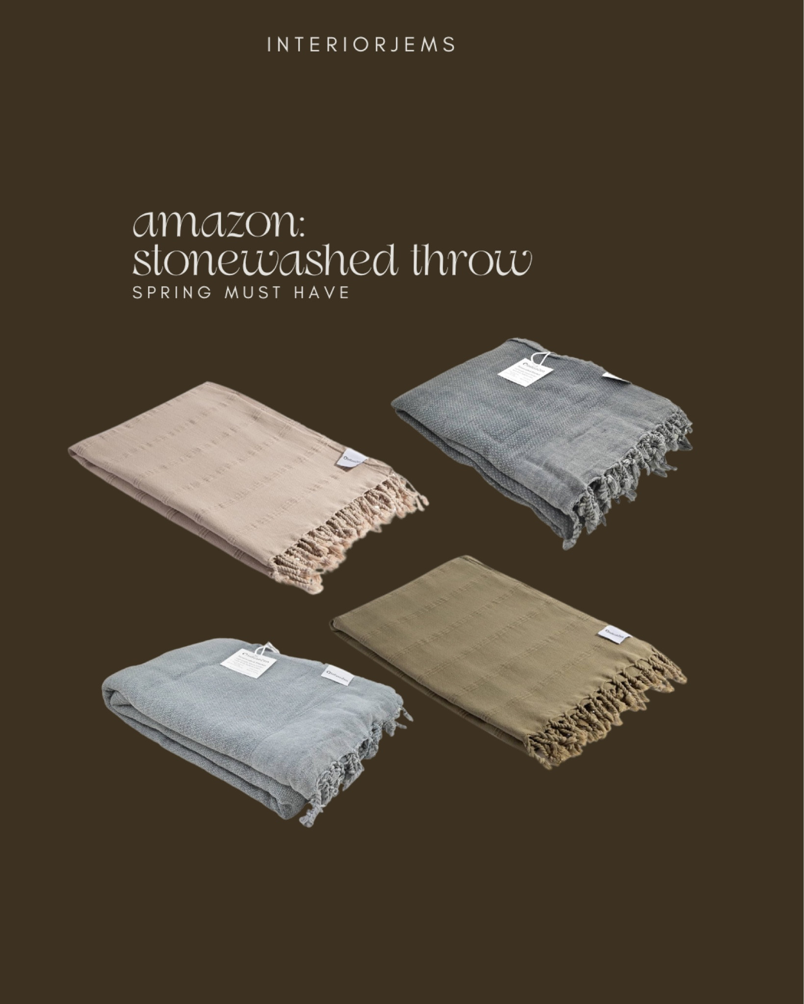 Amazon stonewashed throw blanket, these are super pretty for the spring and summer months. I’m going to order one, neutral, throw blanket, a bed, blanket, sofa

#LTKSaleAlert #LTKStyleTip #LTKHome
