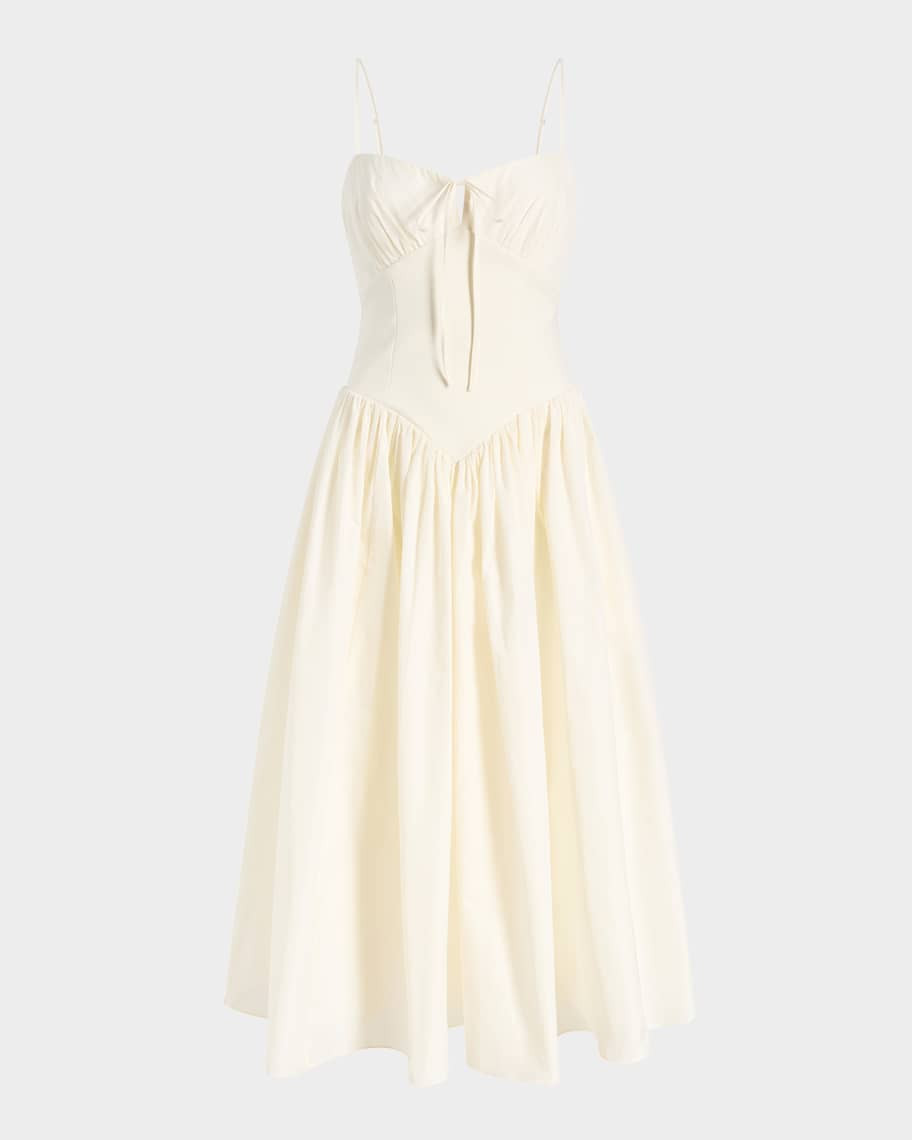Anela Sleeveless Corset Midi Dress | Neiman Marcus