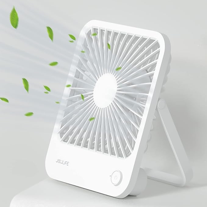 JISULIFE Desk Fan Battery Rechargable Fan，4500mAh 180°Foldable Portable Personal Fan, 4 Speeds... | Amazon (US)