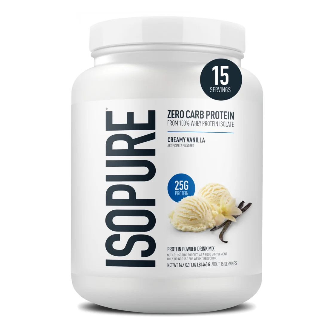 Isopure Zero Carb 100% Whey Protein Isolate Vanilla Protein Powder, 25g, 15 Servings | Walmart (US)