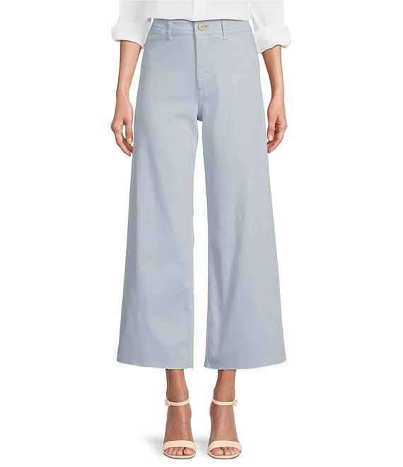 Alexandra Wide Leg Raw Hem Twill Chino Pants | Dillard's