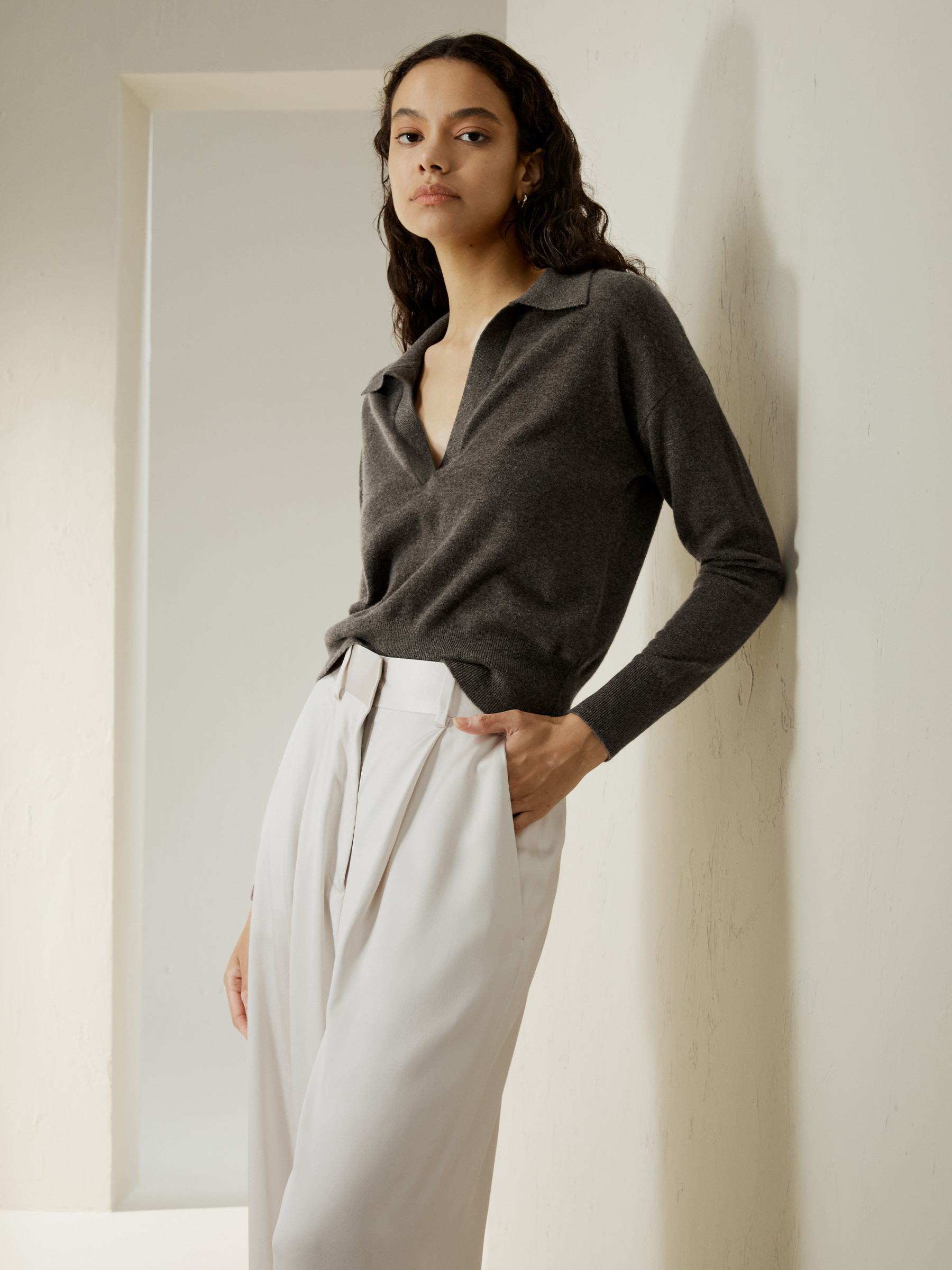 Cashmere Polo Shirt | LilySilk