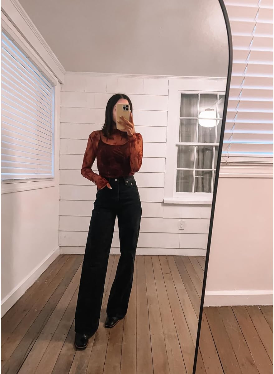 Jeans in 24, boots true to size, tank in S, top in S. Mesh sheer lace top/black denim jeans/ankle boots. 
 

 #LTKPetite #LTKFindsUnder100