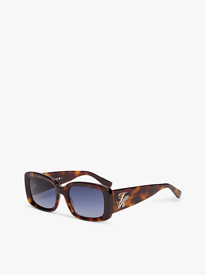 Logo Plaque Rectangular Sunglasses | Tommy Hilfiger UK