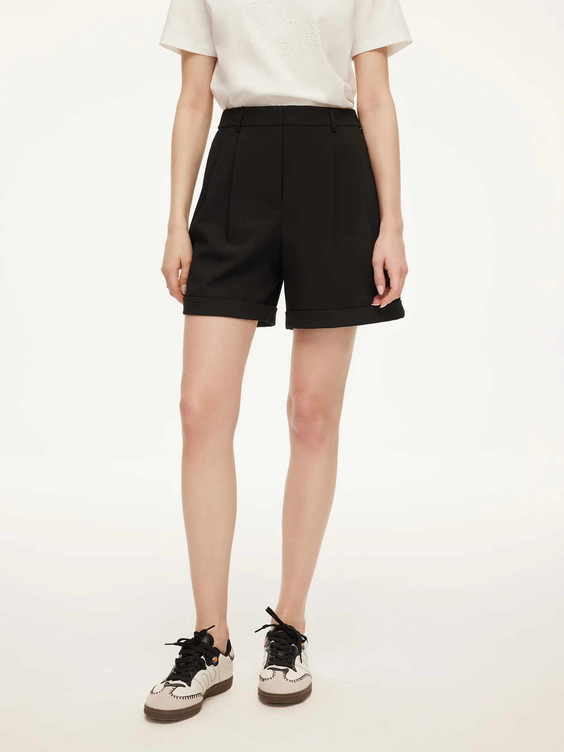 Stretch Adjustable Waist Women A-Line Shorts | GOELIA