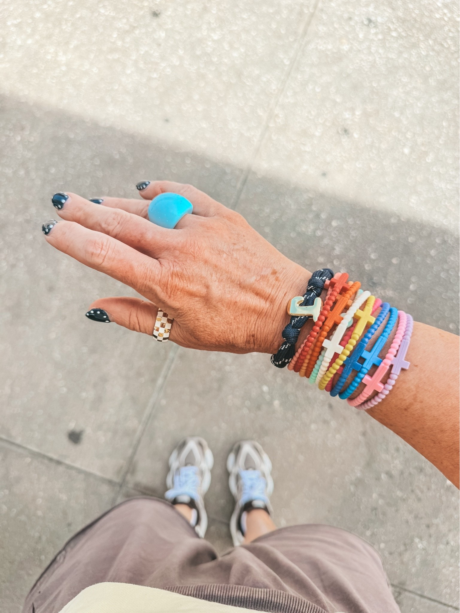 Love love my cross bracelets! Added a J initial bracelet for my hubby’s first name
Save with code MANDIE on checkered ring.

#LTKootd #LTKOver40