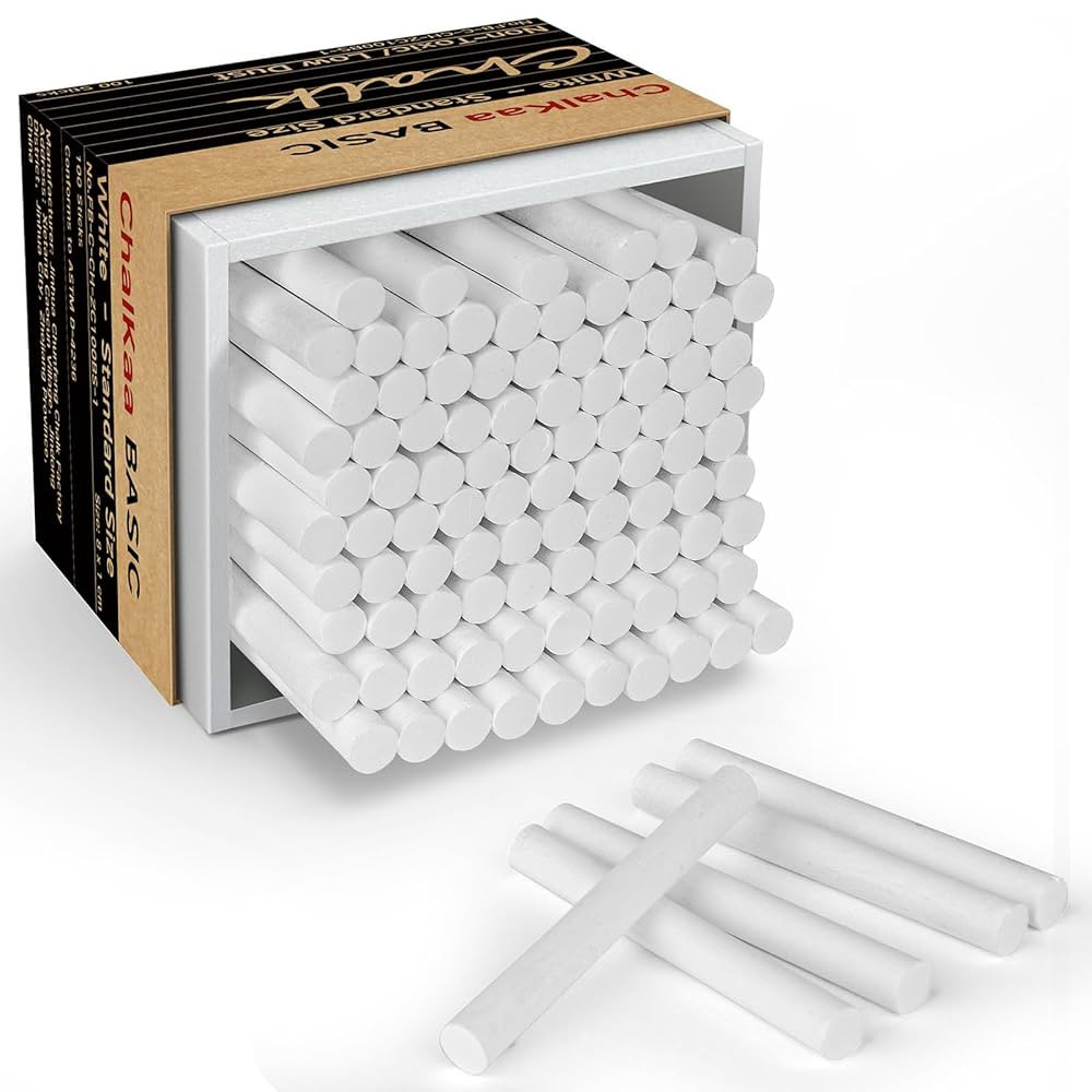Dustless White Chalk 100PCS, Non-Toxic Classroom Chalks for Teachers & Students, School Chalkboar... | Amazon (US)