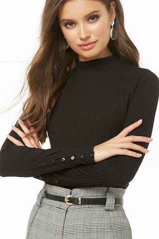 Ribbed Mock Neck Top | Forever 21 (US)