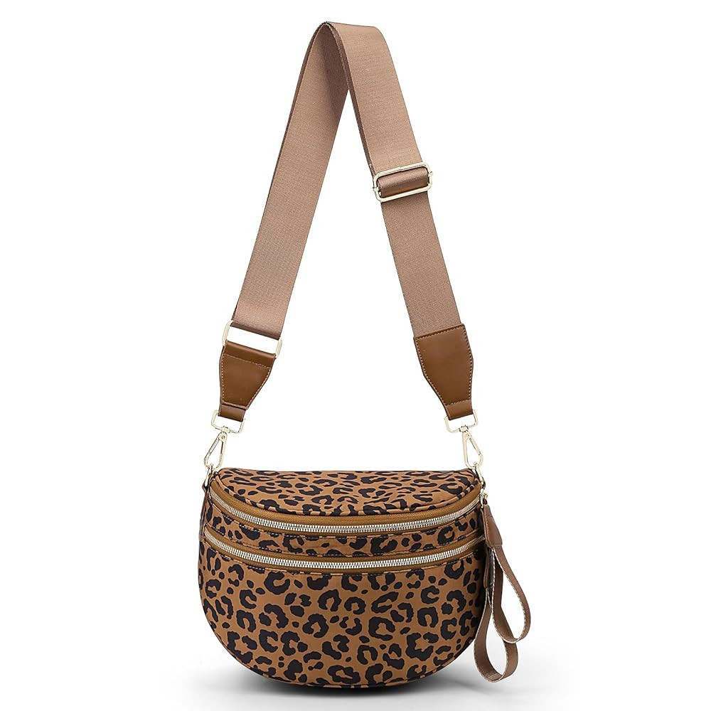 Leopard Print Purse for Women,Spacious Bum Bag Crossbody Waist Bag Shoulder Bumbags | Amazon (US)