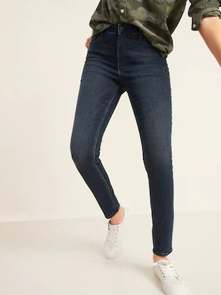 High-Waisted Rockstar Super Skinny Dark-Wash Jeans for Women | Old Navy (US)