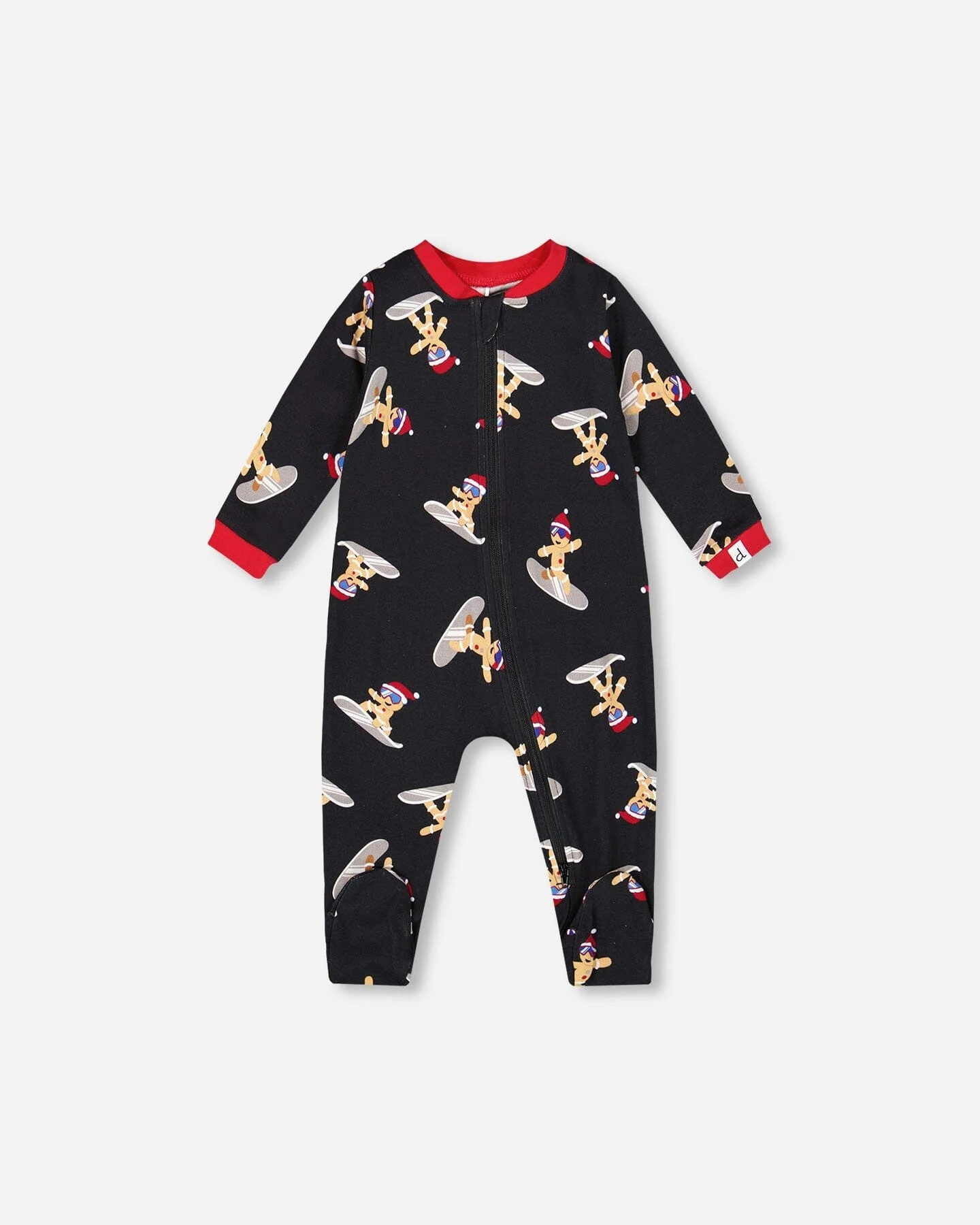 One-Piece Organic Cotton Pajama Black Cookie Print - Deux par Deux | Deux par Deux Childrens Designer Clothing