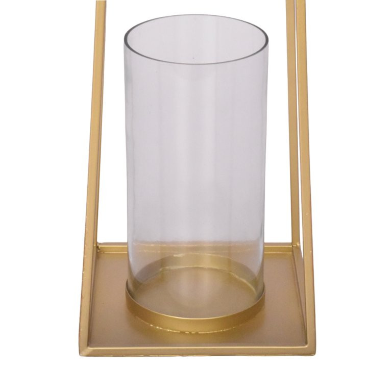 My Texas House 18 inch Metal and Glass Lantern in Gold Finish | Walmart (US)