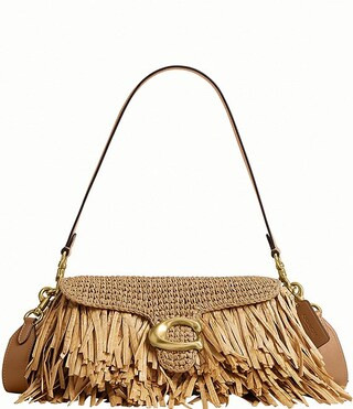 Tabby 26 Straw Fringe Shoulder Bag | Dillard's