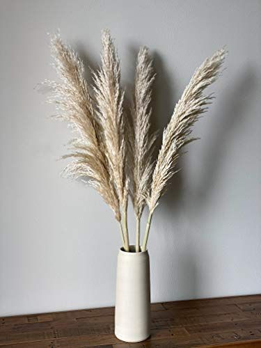 4 stems Pampas Grass Natural Fluffy Large 39'' - Home Decor, Wedding Boho Plant | Amazon (US)