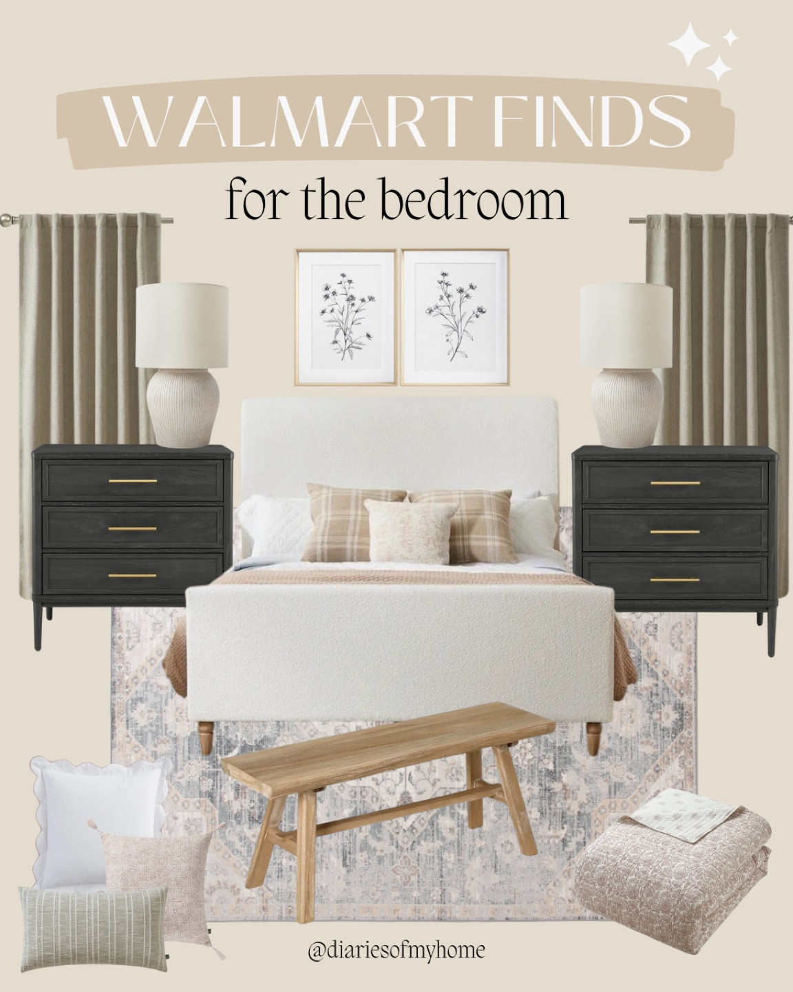 Walmart Finds for the Bedroom 

#affordabledecor #walmartfinds #walmartbedroom #walmartshopping #walmartinspo #walmarthome #primarybedroom #bedding #bed #guestbed #bench #nightstand #rug #curtain #pillows #organicmodern 

#LTKFindsUnder100 #LTKFindsUnder50 #LTKHome