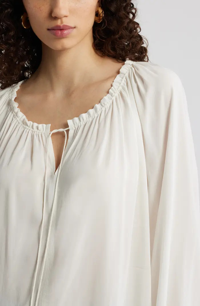Gathered Tie Neck Top | Nordstrom