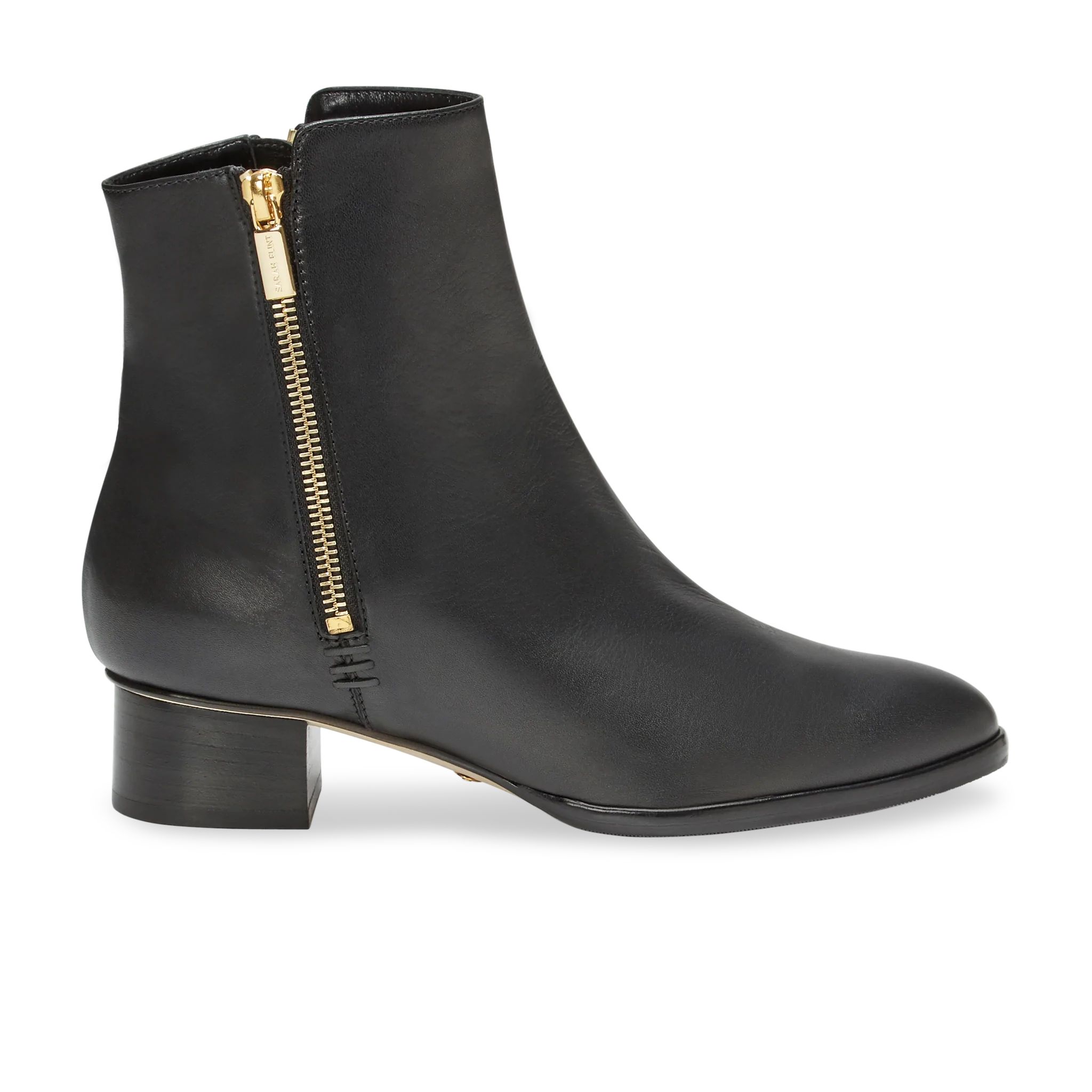 Perfect Zip Bootie 30 | Black Calf | Sarah Flint | Sarah Flint