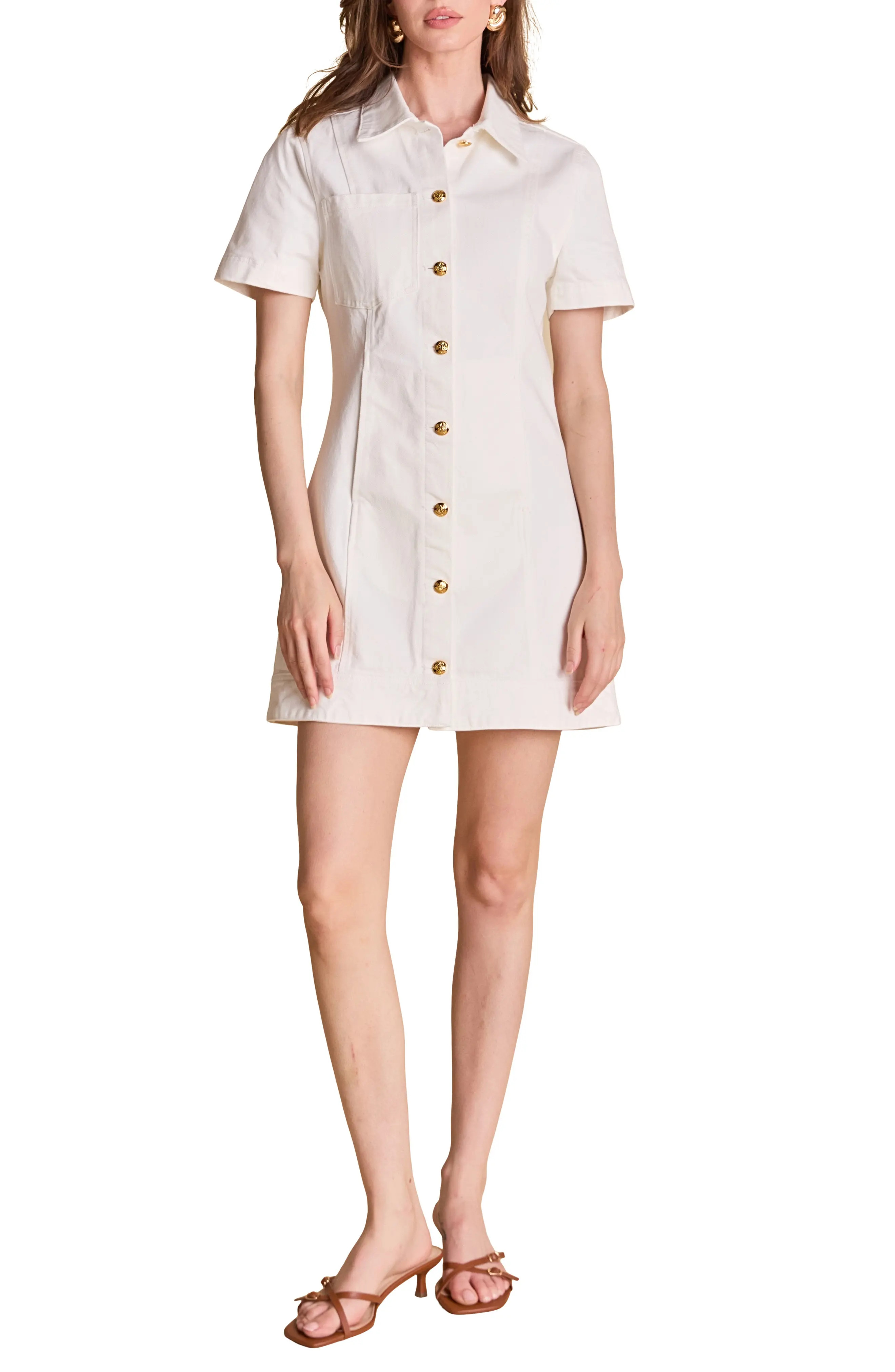 Denim Mini Shirtdress (Women) | Nordstrom | Nordstrom