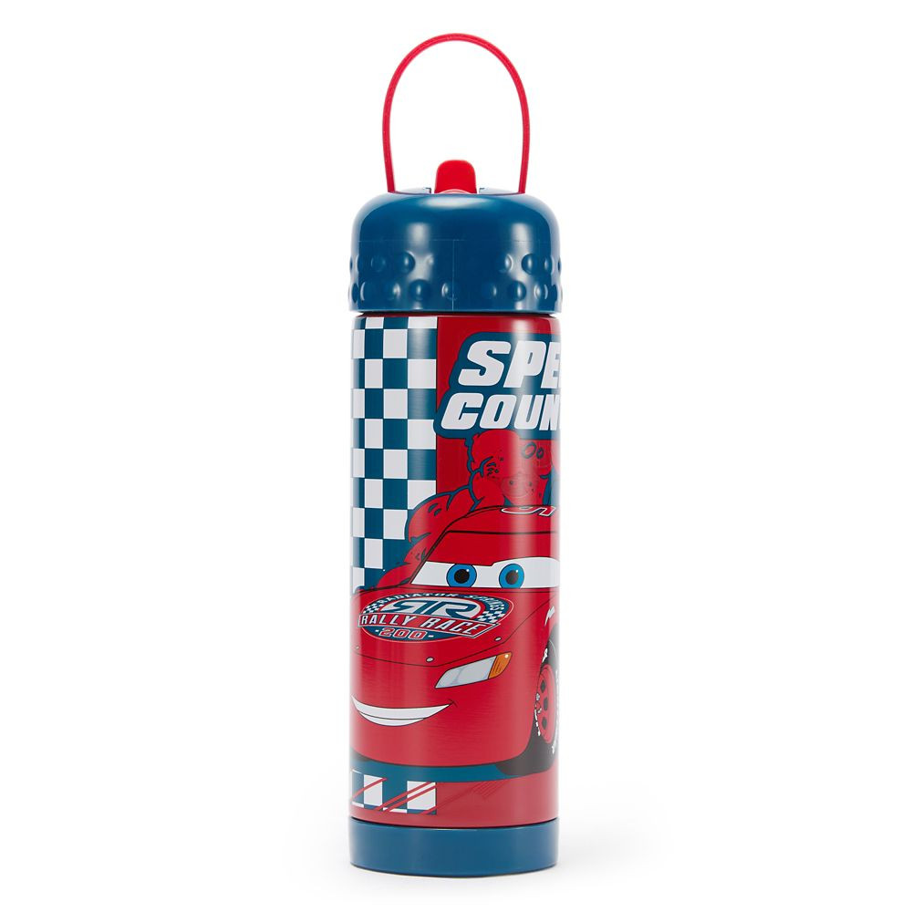 Lightning McQueen 16 oz. Stainless Steel Water Bottle with Built-In Straw \u2013 Cars | Disney St... | Disney Store