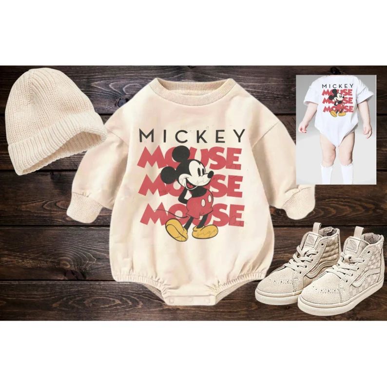 Vintage Boy Mouse, Sweatshirt Bubble Romper, Tshirt Bubble, Tees, Baby, Toddler, Matching - Etsy | Etsy (US)