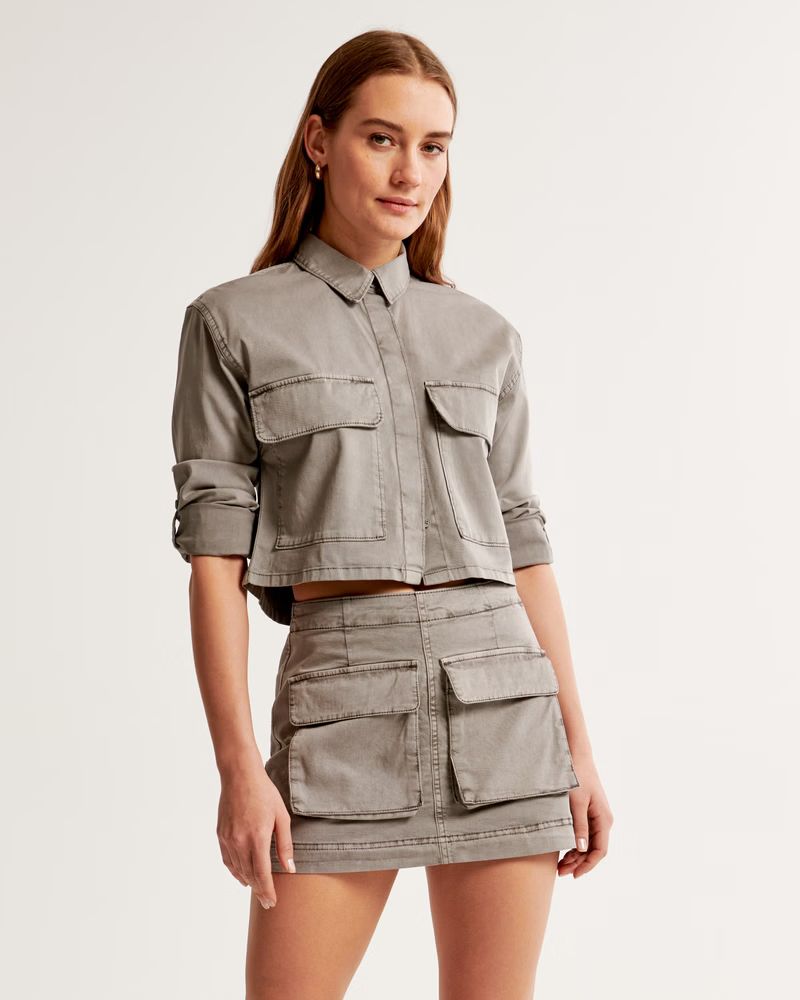 Long-Sleeve Utility Shirt | Abercrombie & Fitch (US)
