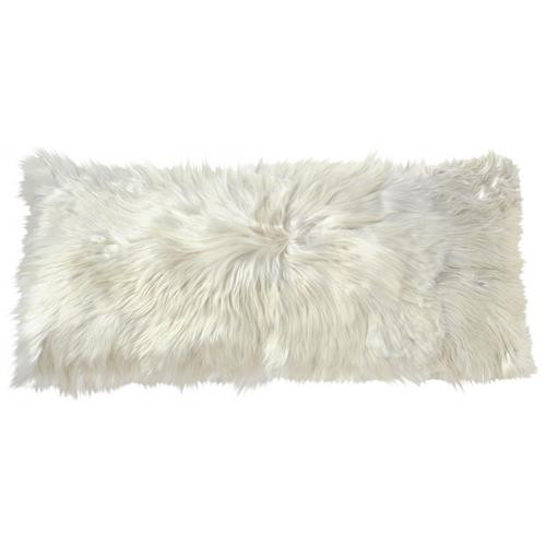 Suri Modern Ivory Peruvian Alpaca Lumbar Pillow - 11x22 | Kathy Kuo Home