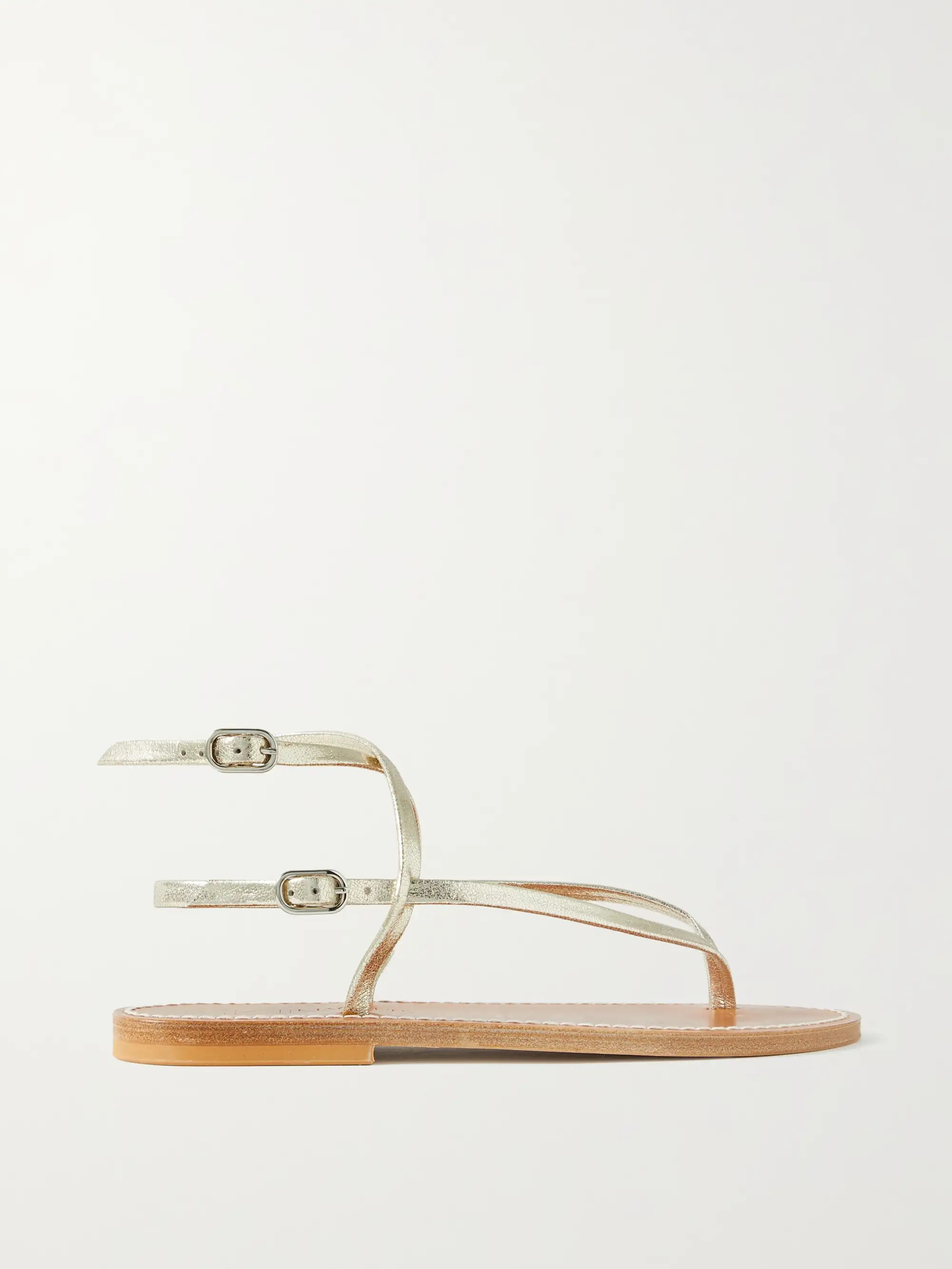 K JACQUES ST TROPEZ + NET SUSTAIN Abako metallic leather sandals | NET-A-PORTER | NET-A-PORTER (US)