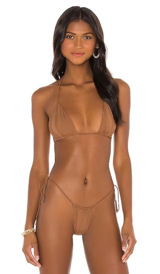 Riot Swim Bixi Bikini Top in Brown. - size XS (also in M, S) | Revolve Clothing (Global)