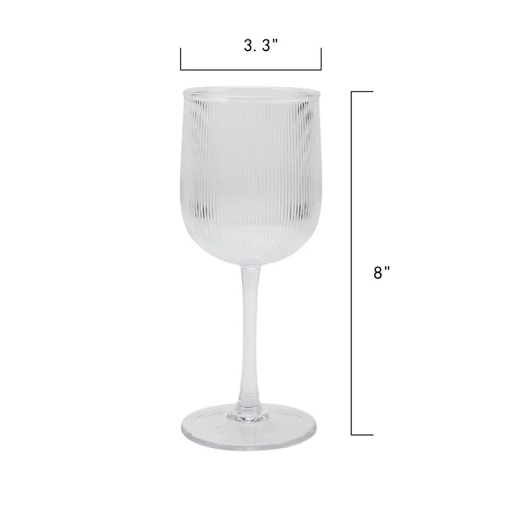 Better Homes and Gardens 12-Ounce Clear Ribbed Tritan Wine Glass | Walmart (US)