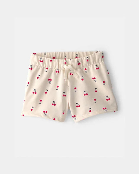 Toddler Girl Cherry French Terry Shorts - Cream | Carter's Inc