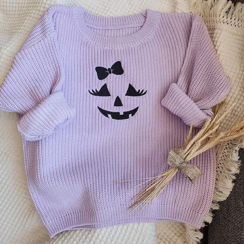 Halloween Jack O'Lantern Sweaters | Toddler Halloween Sweaters | Custom Knitted Sweater | Cute Ha... | Etsy (US)