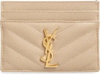 Monogram Quilted Leather Credit Card Case | Nordstrom