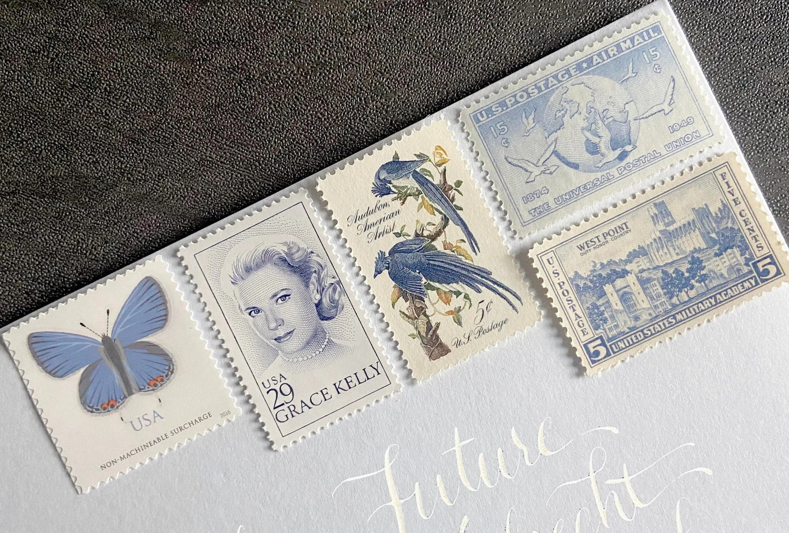 Vintage Postage Stamps | Mint Unused for Wedding Invitations | "something Blue Prestige" Blue Vin... | Etsy (US)