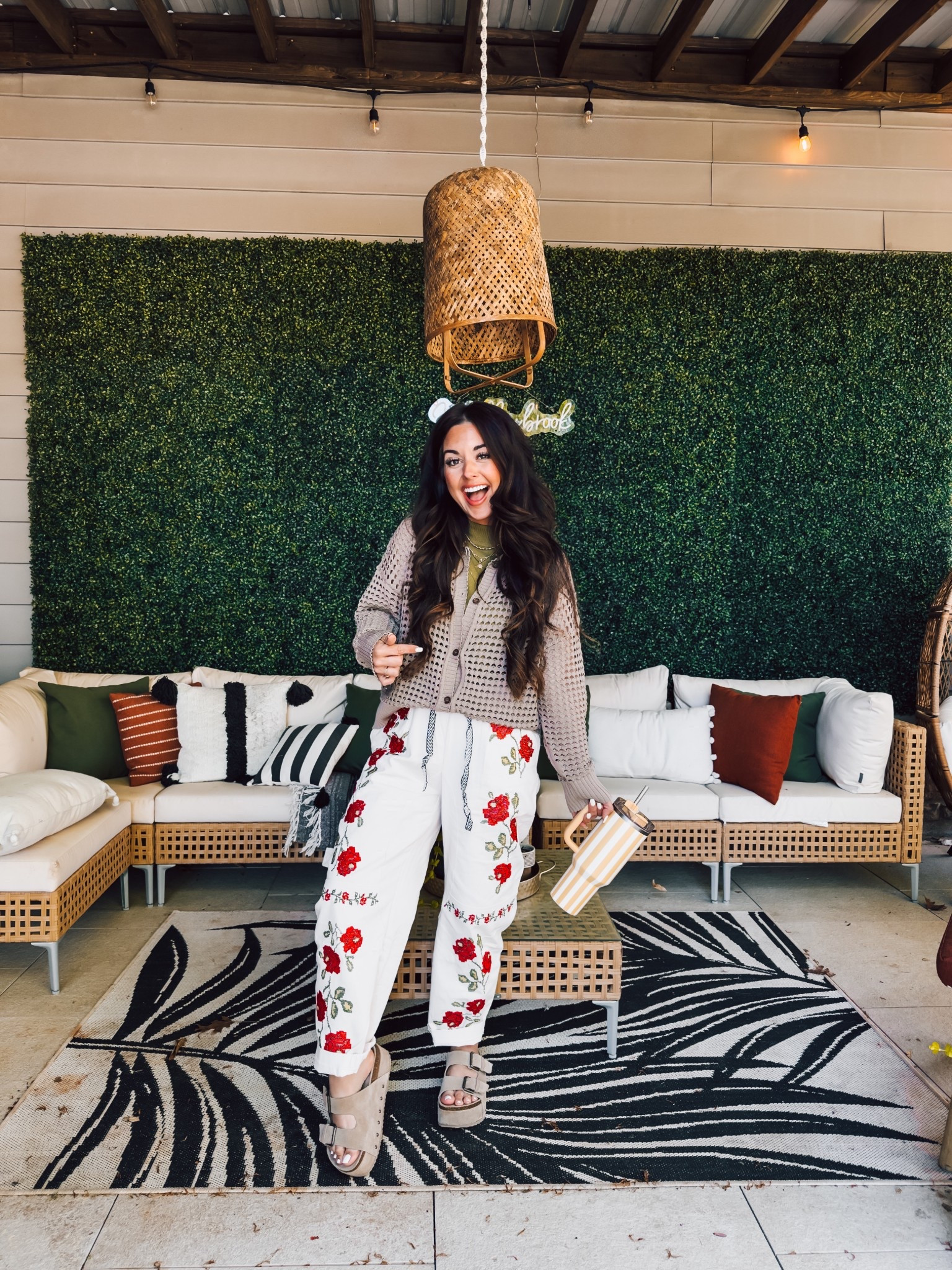 Spring outfit that screams spring!!! Love these dupe pants and they are really embroidered!! 

#LTKFindsUnder50 #LTKPetite #LTKShoeCrush